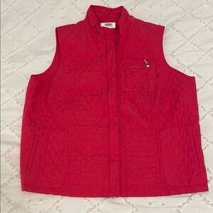 Talbots Vibrant Red Quilted Vest petite X EUC